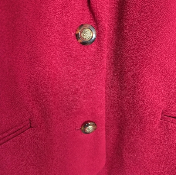 Vintage Panther 2Piece Skirt Suit 24W Red Long Sleeve Button Up Career - Picture 7 of 15